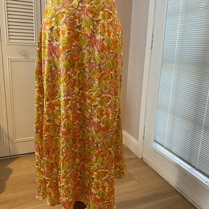 Vince Camuto Gold Yellow Maxi High-Low A-Line Skirt NWT